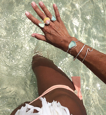 Chunky Seaglass Bangle