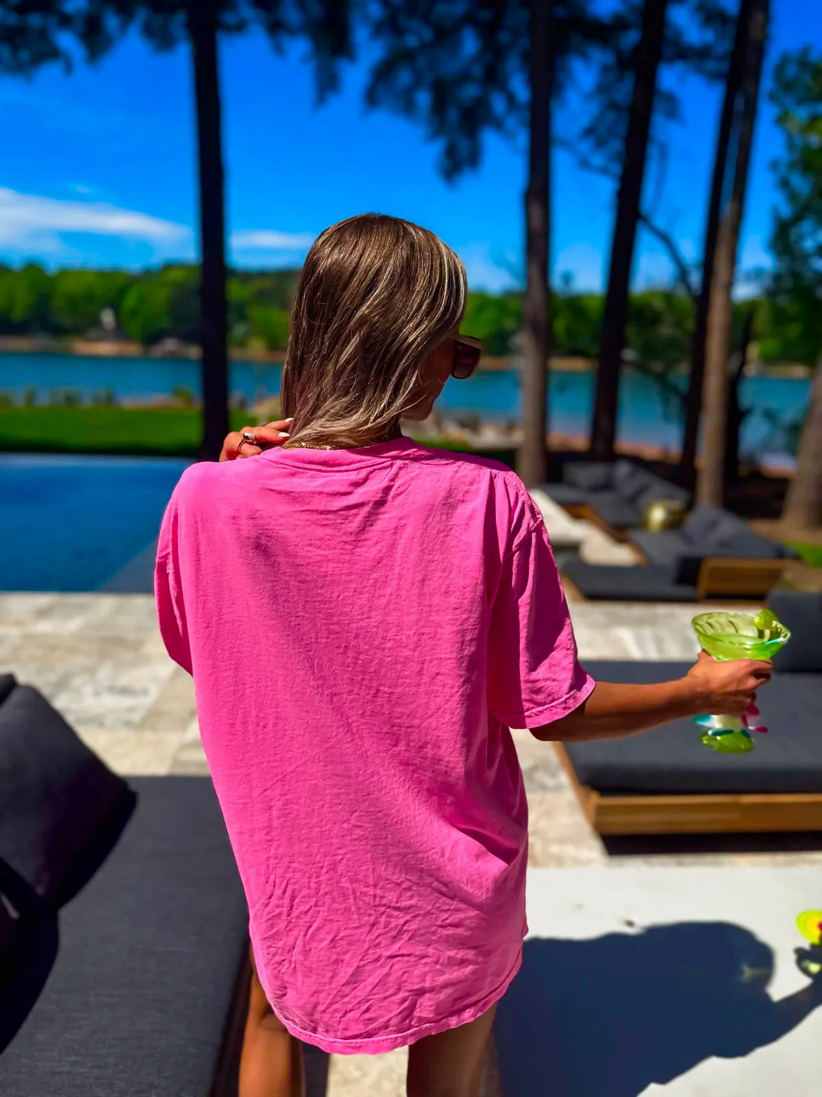 Save Water Drink Margs Neon Pink Tee