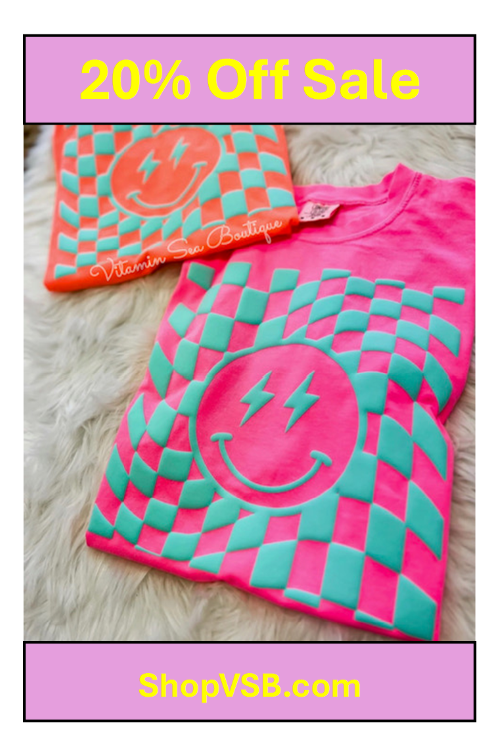 Retro Checkered Smiley Tee