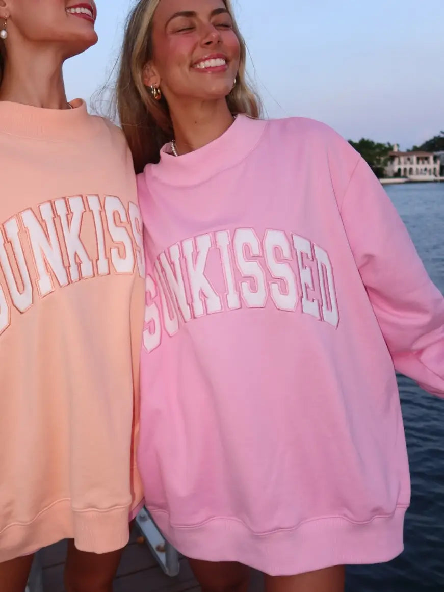 PREORDER Papaya Sunkissed Embroidered Mockneck Sweatshirt