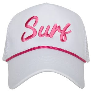 Surf Embroidered White Hat