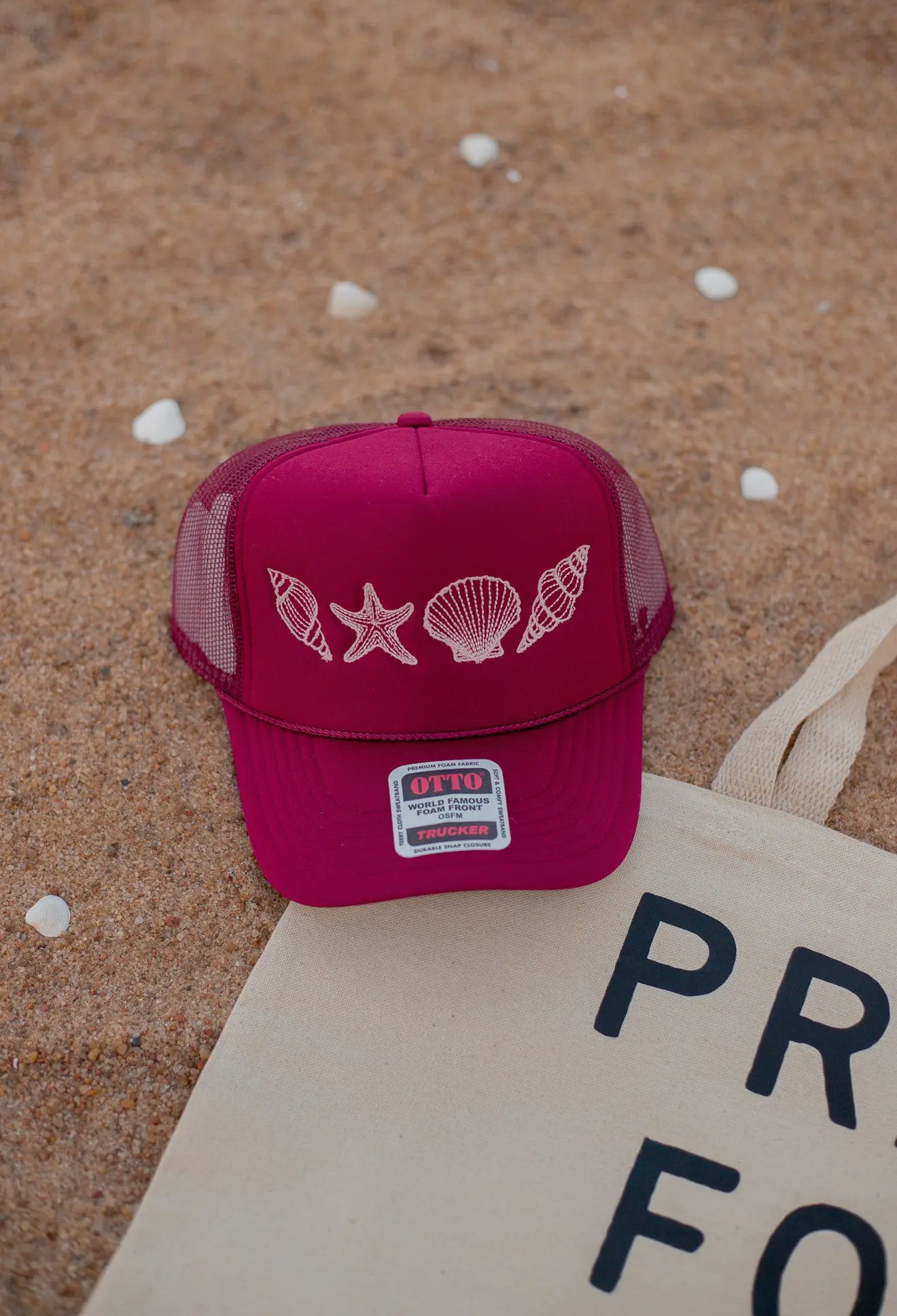 Embroidered Shell Hat