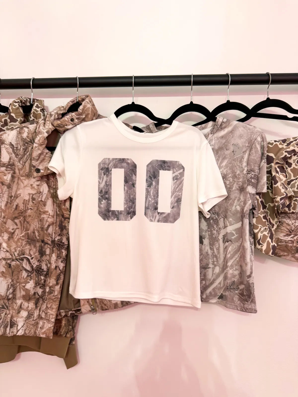 White Camo 00 Ribbed Boxy Tee