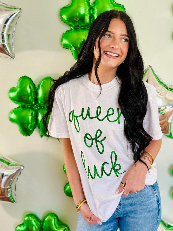 Queen Of Luck Glitter Yarn Tee