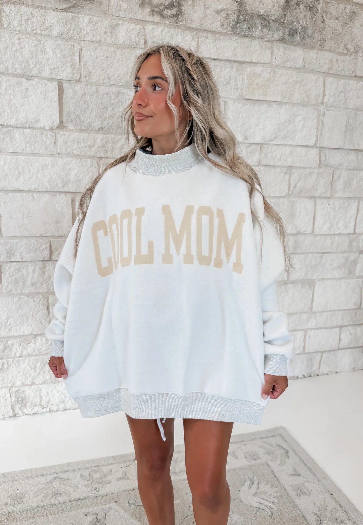 Mother/Cool Mom Reversible Mockneck Sweatshirt