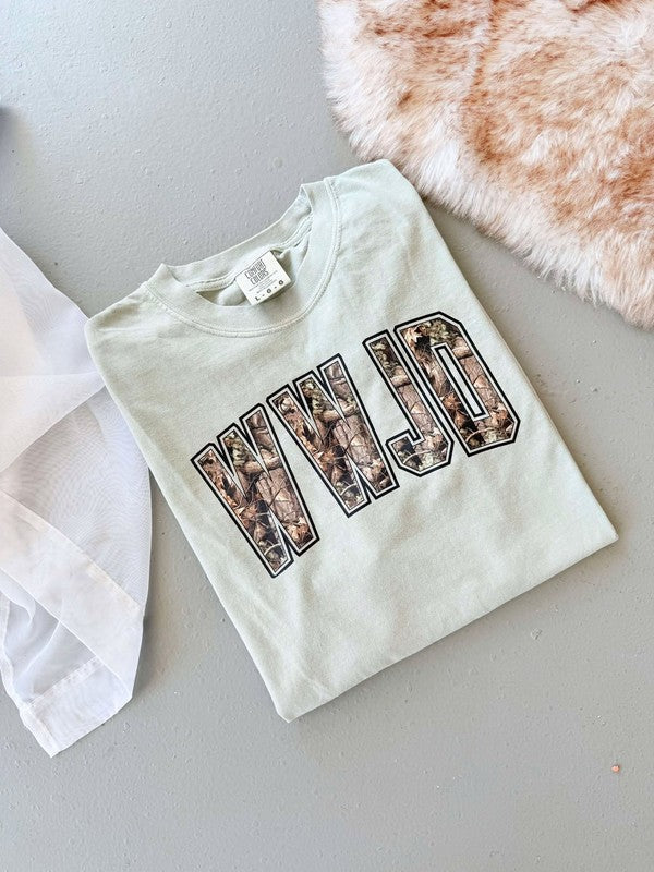 WWJD Varsity Camouflage Tee