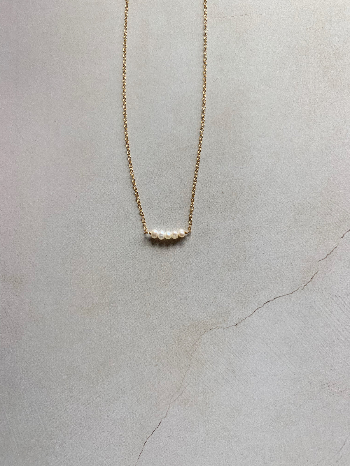 Petite Pearl Bar Necklace