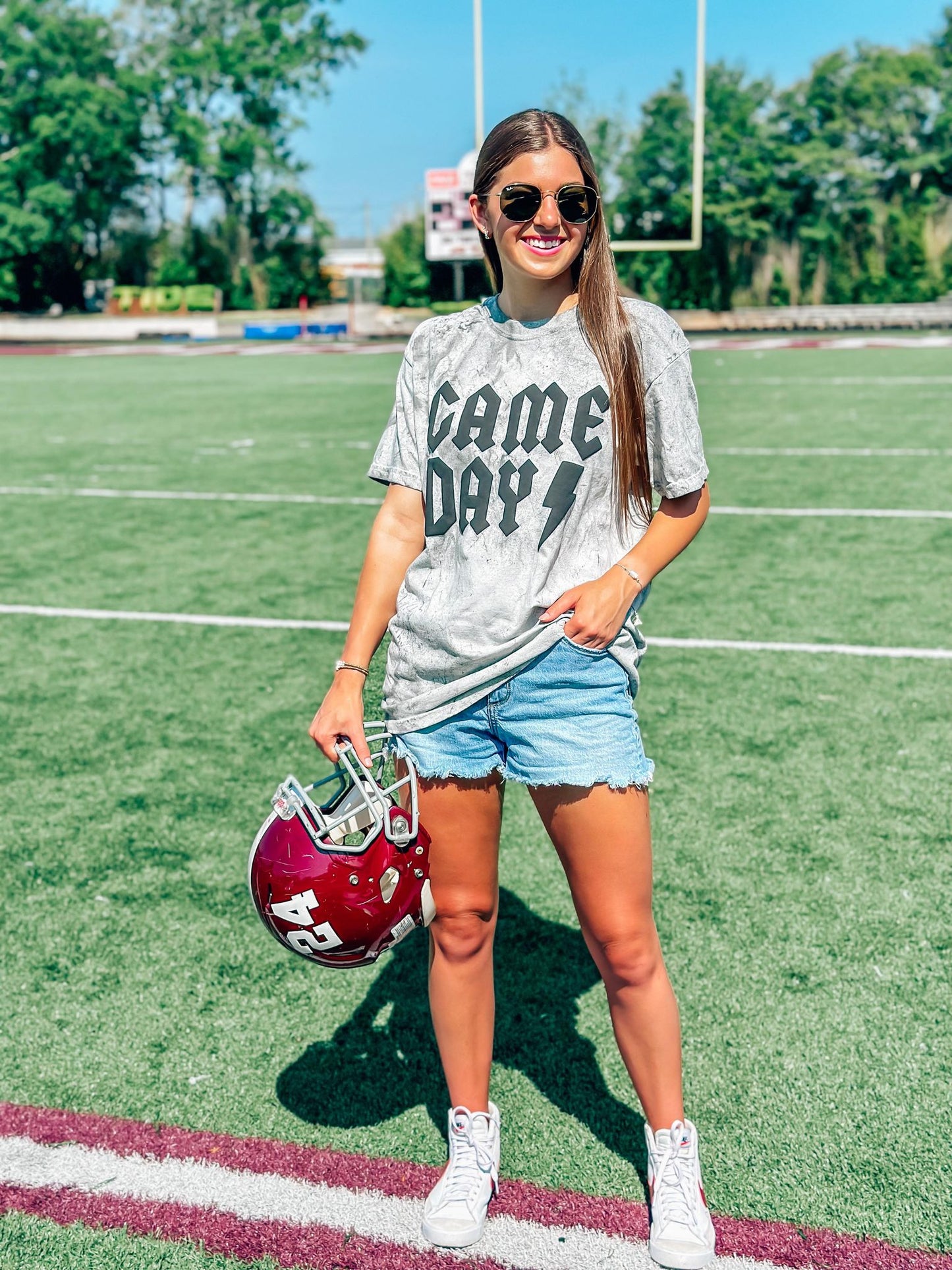 Game Day Lightning Mineral Wash Puff Tee