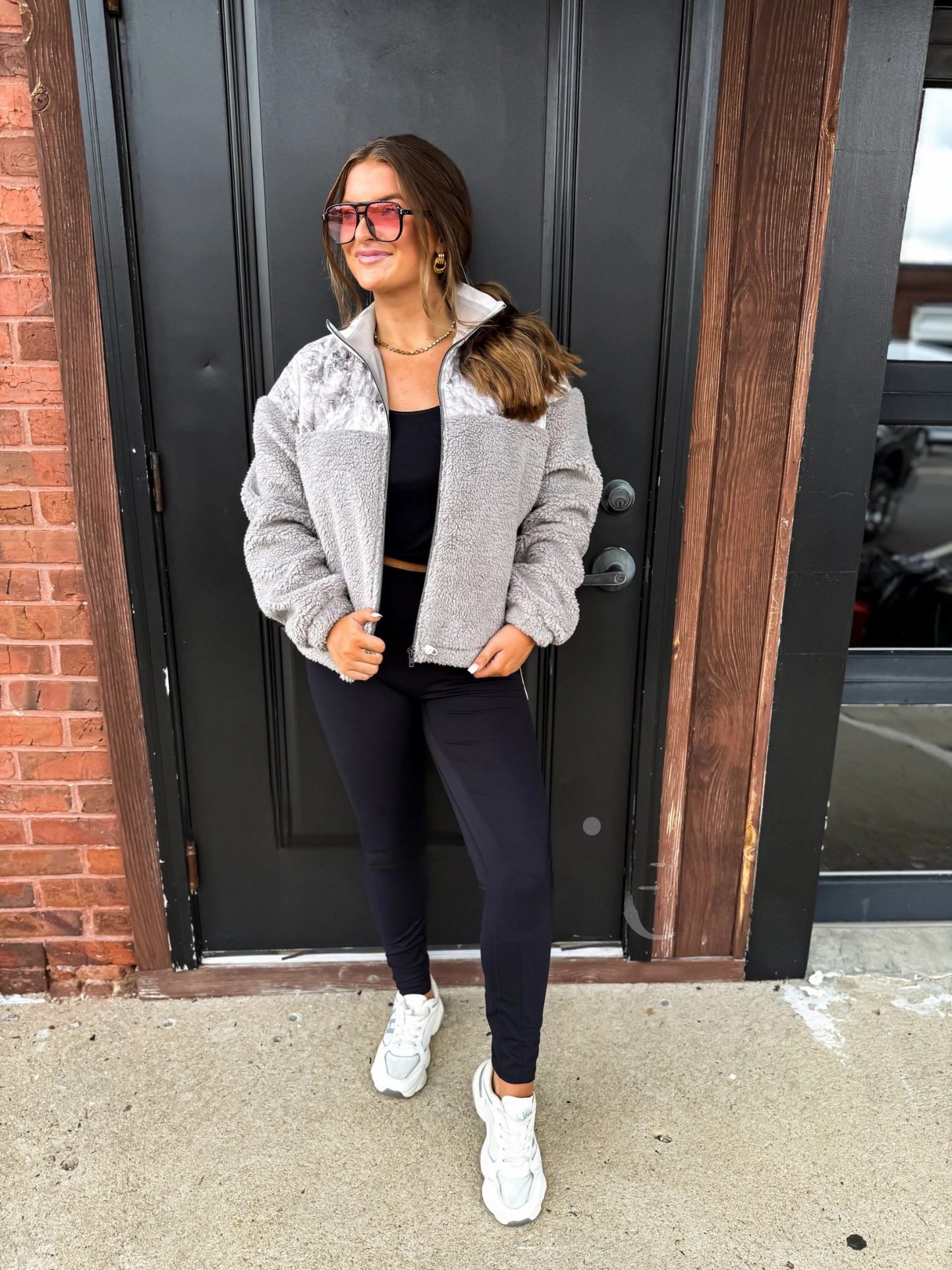 PREORDER Gray Camo Sherpa Jacket