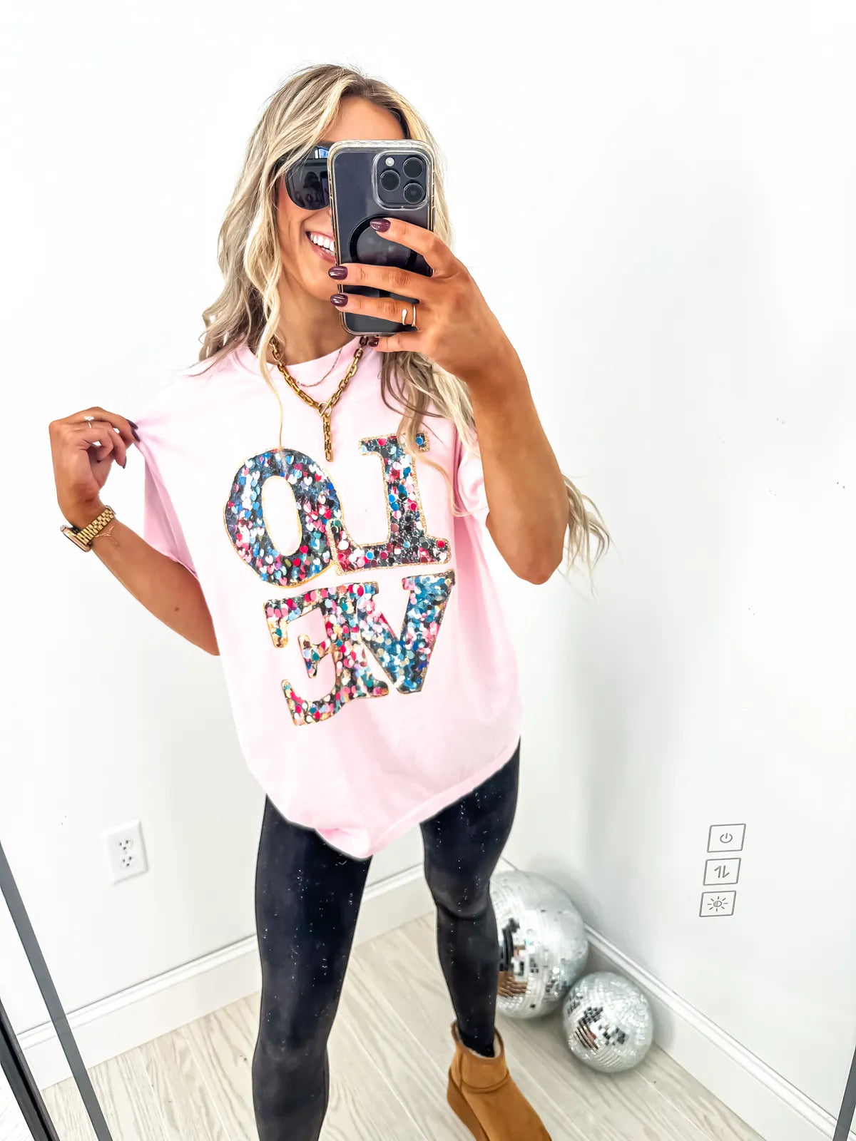 Love Faux Glitter Tee