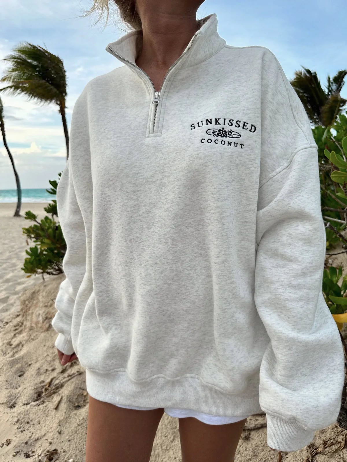 Sunkissed Coconut Surfboard Quarter Zip