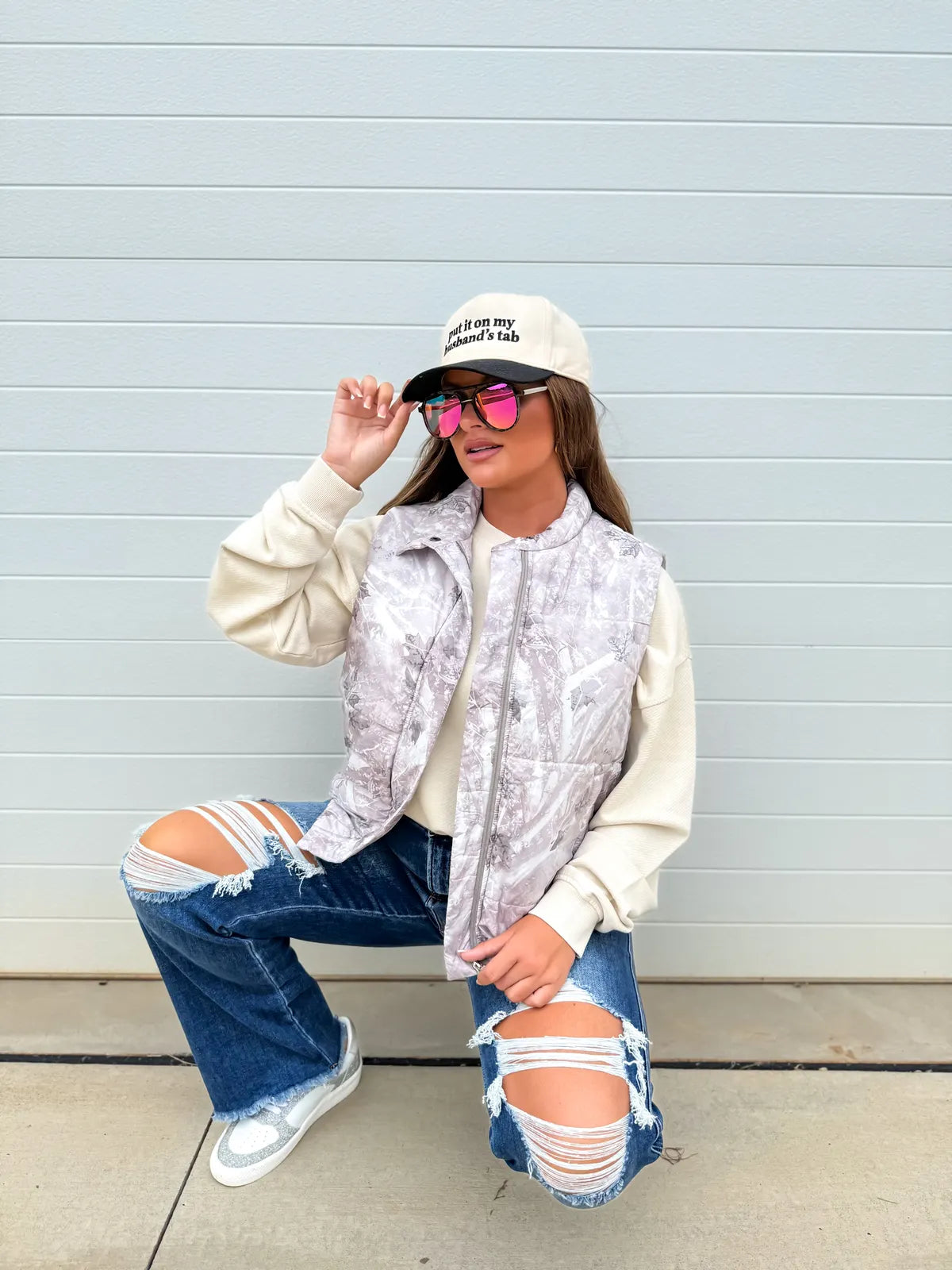 Light Gray Camo Puffer Vest