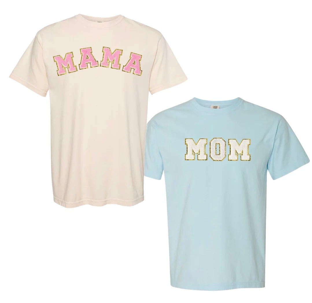 Mama Letter Patch Sweatshirt or Tee