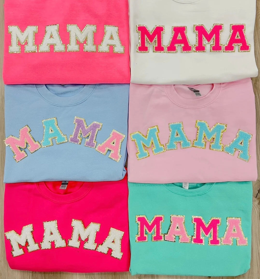 Mama Letter Patch Sweatshirt or Tee