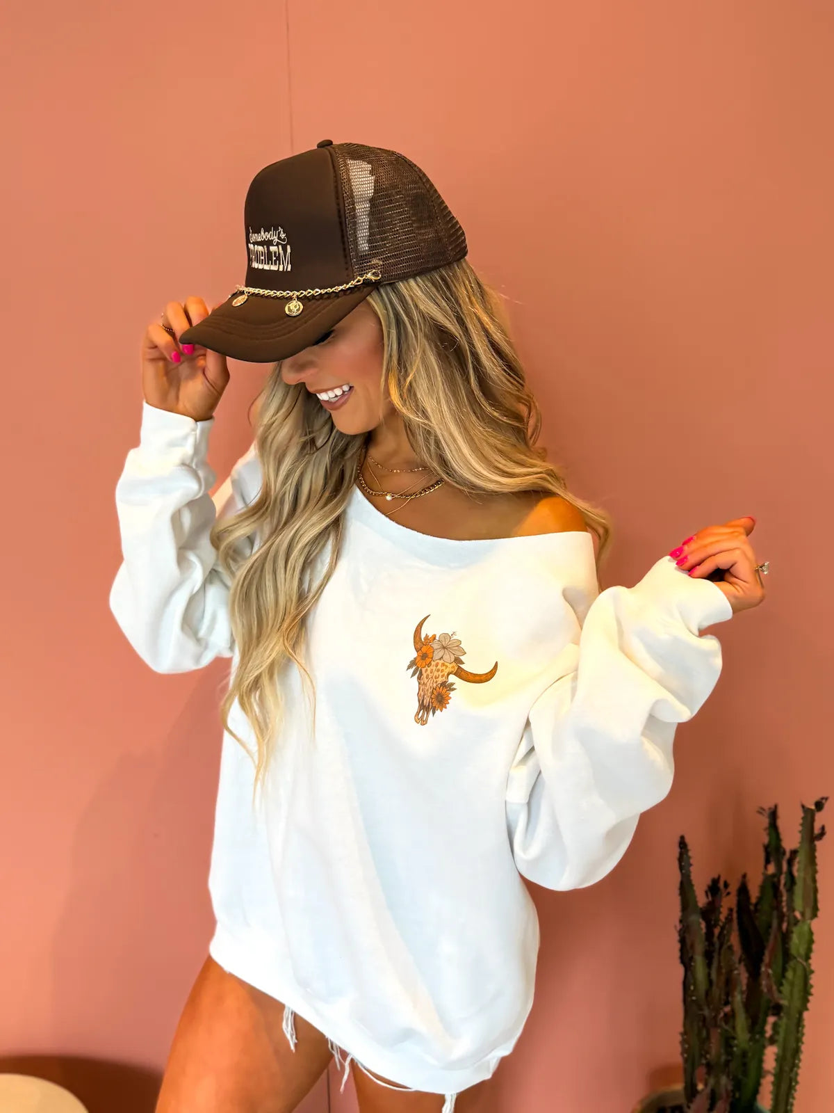 If I’m the Problem” Off Shoulder Sweatshirt