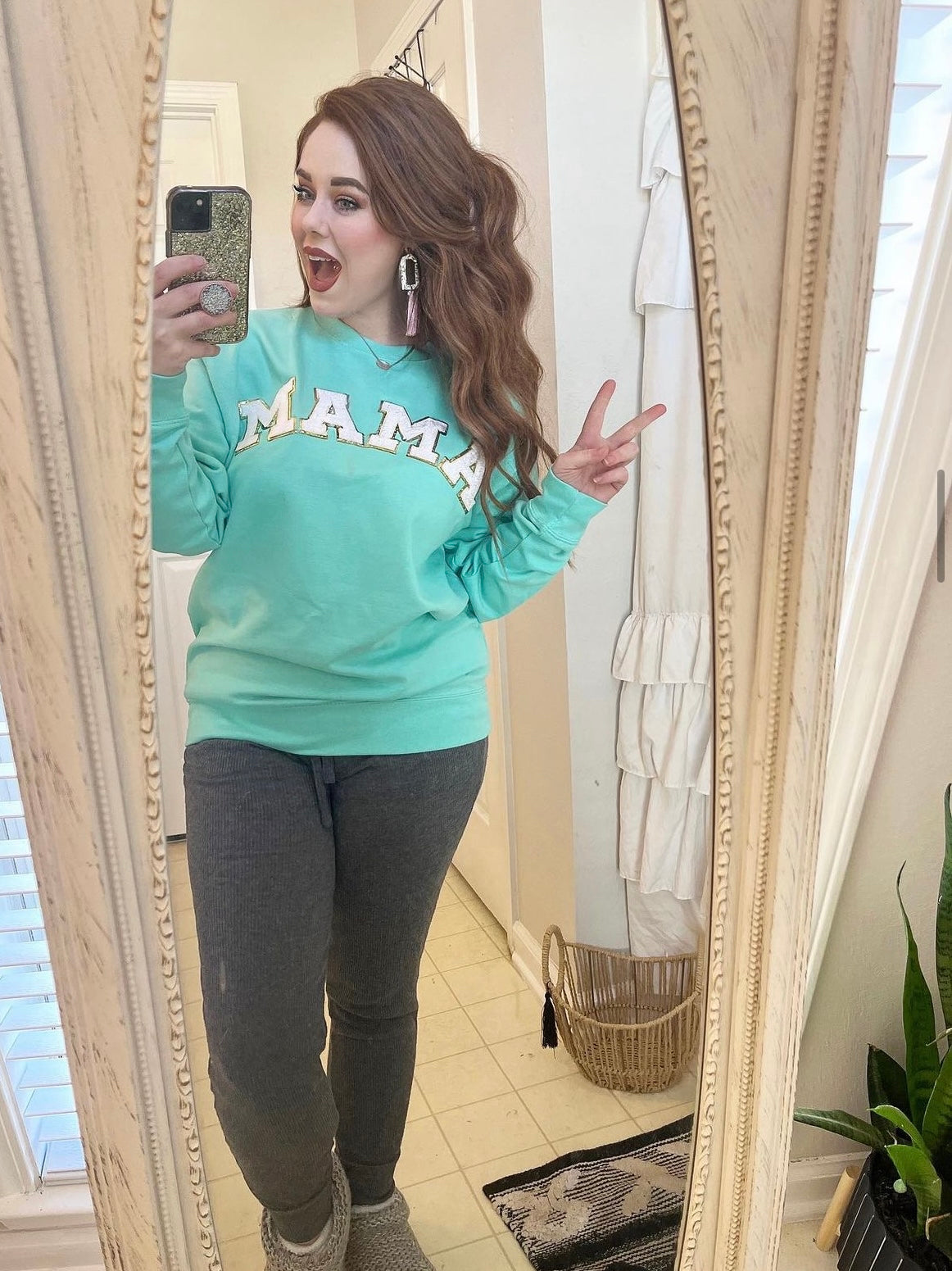 Mama Letter Patch Sweatshirt or Tee