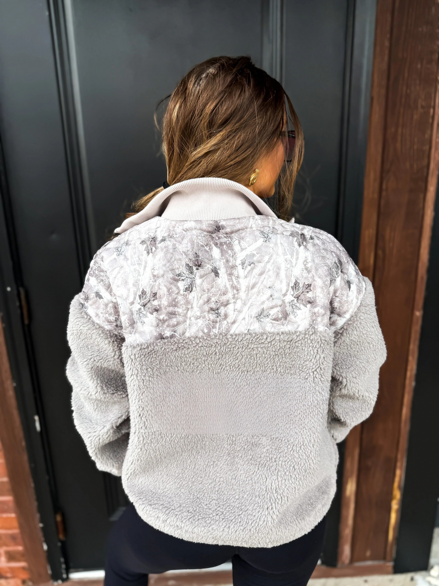 PREORDER Gray Camo Sherpa Jacket
