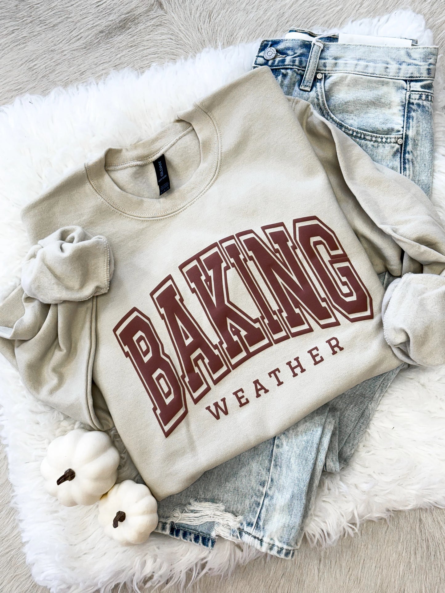 Baking Weather Puff Glitter Sweatshirt