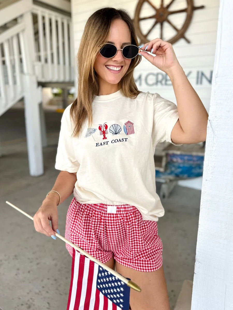 Coastal East Coast Embroidered Tee