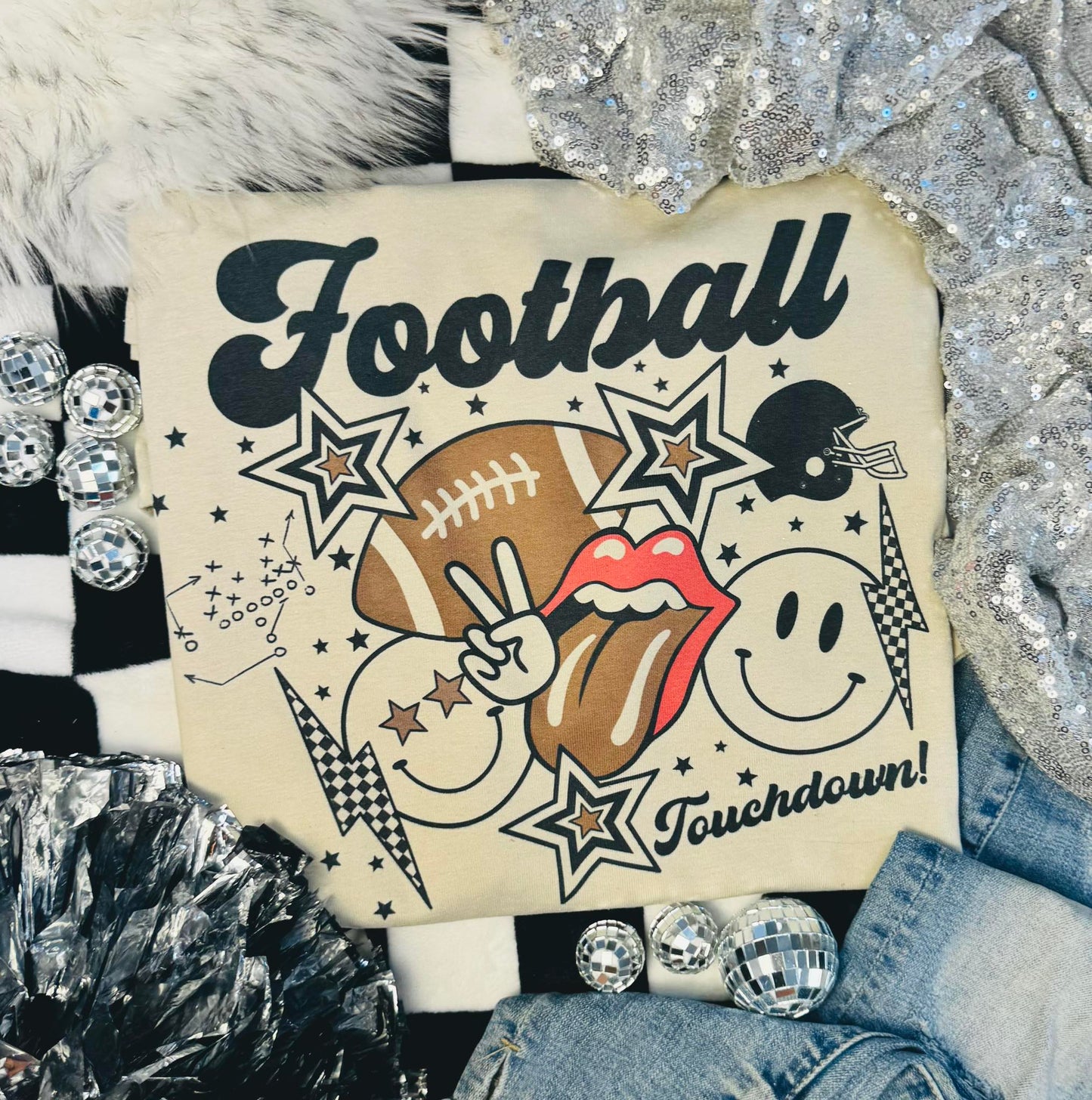 Football Tongue Star Tan Tee