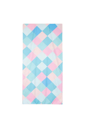 Pastel Checkered Quick Dry Microfiber Towel
