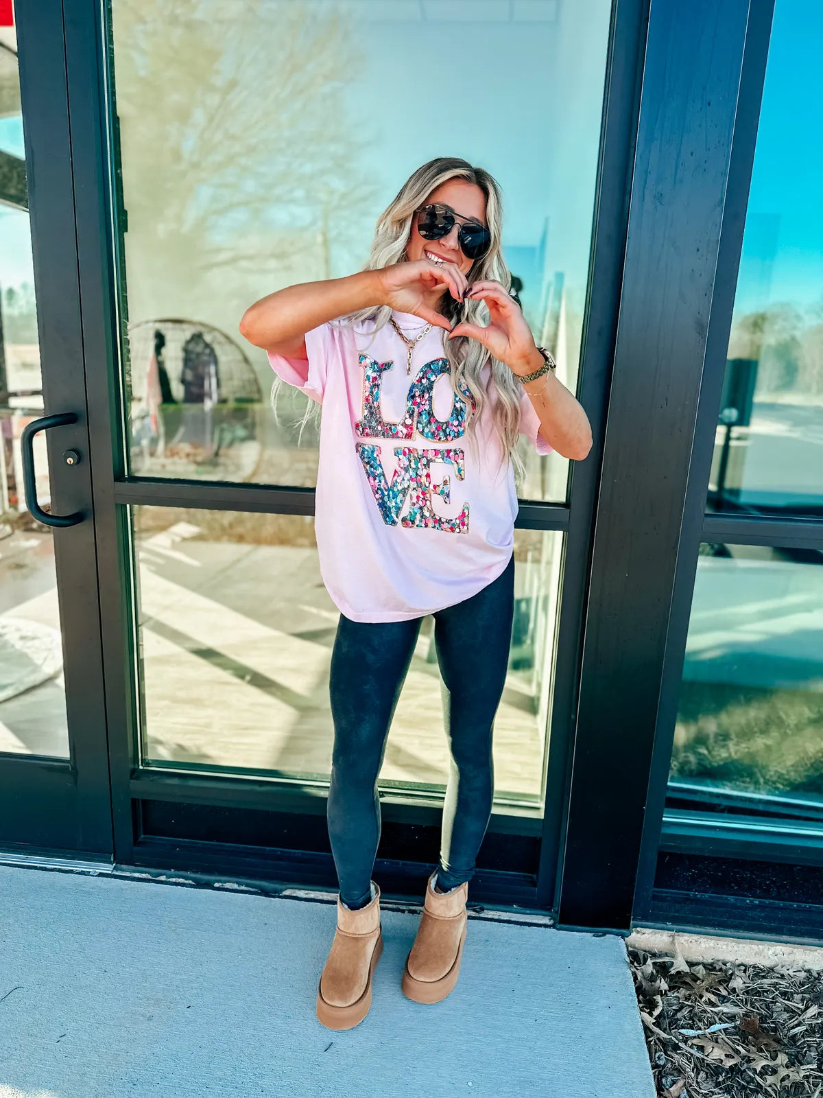 Love Faux Glitter Tee