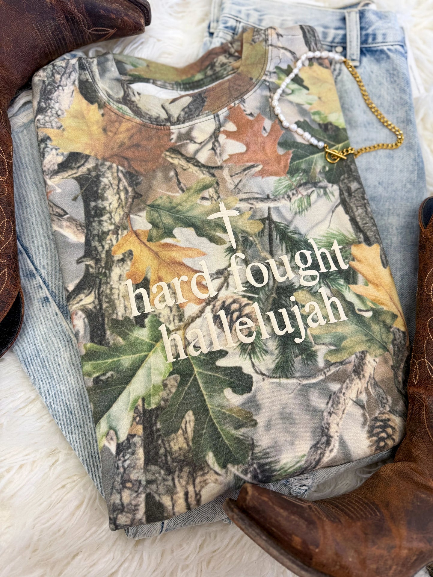 Hard Fought Hallelujah Camo Tee