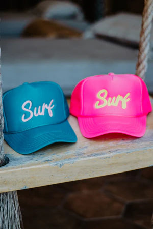 Surf Embroidered Neon Hats