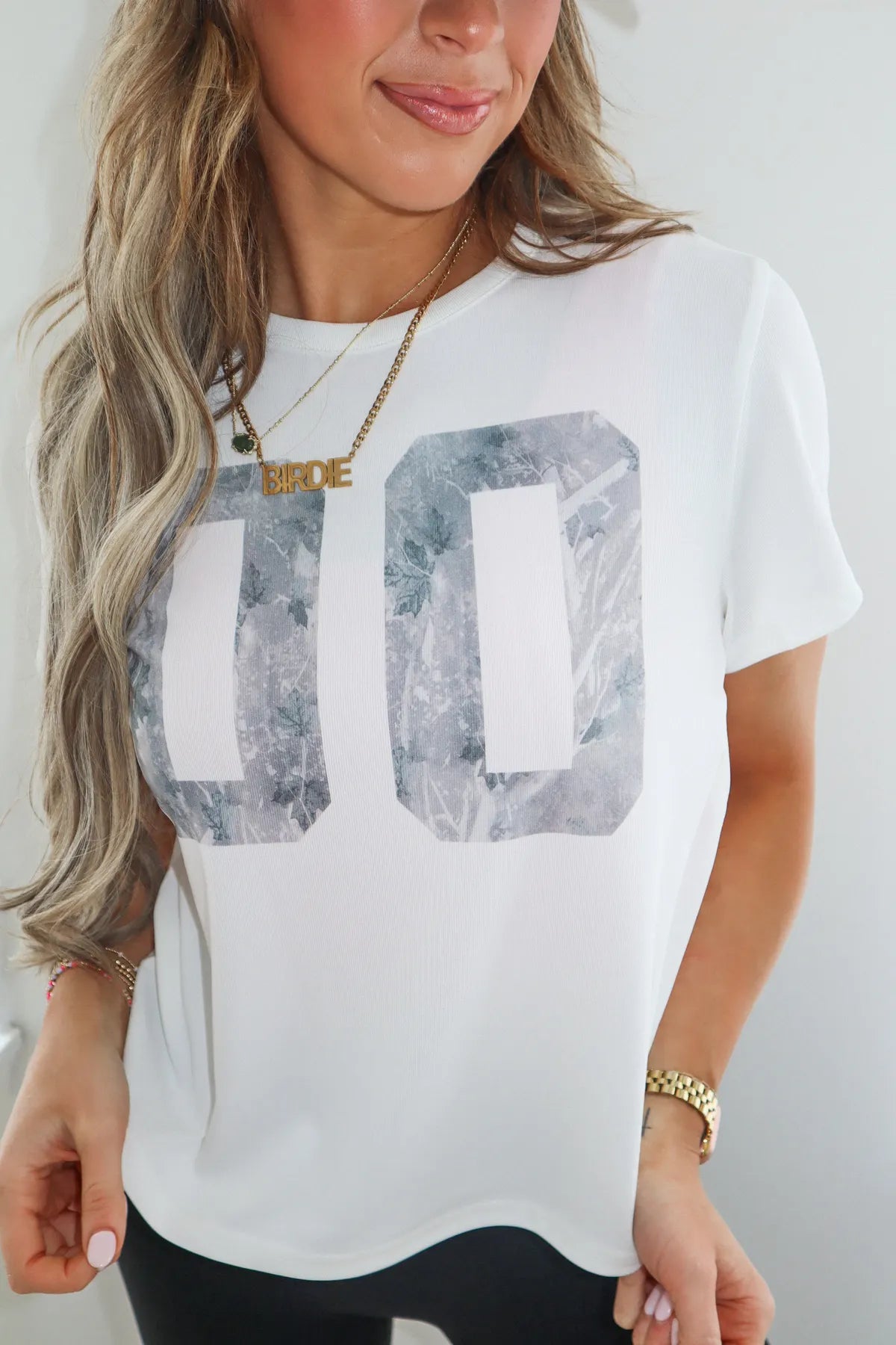 White Camo 00 Ribbed Boxy Tee