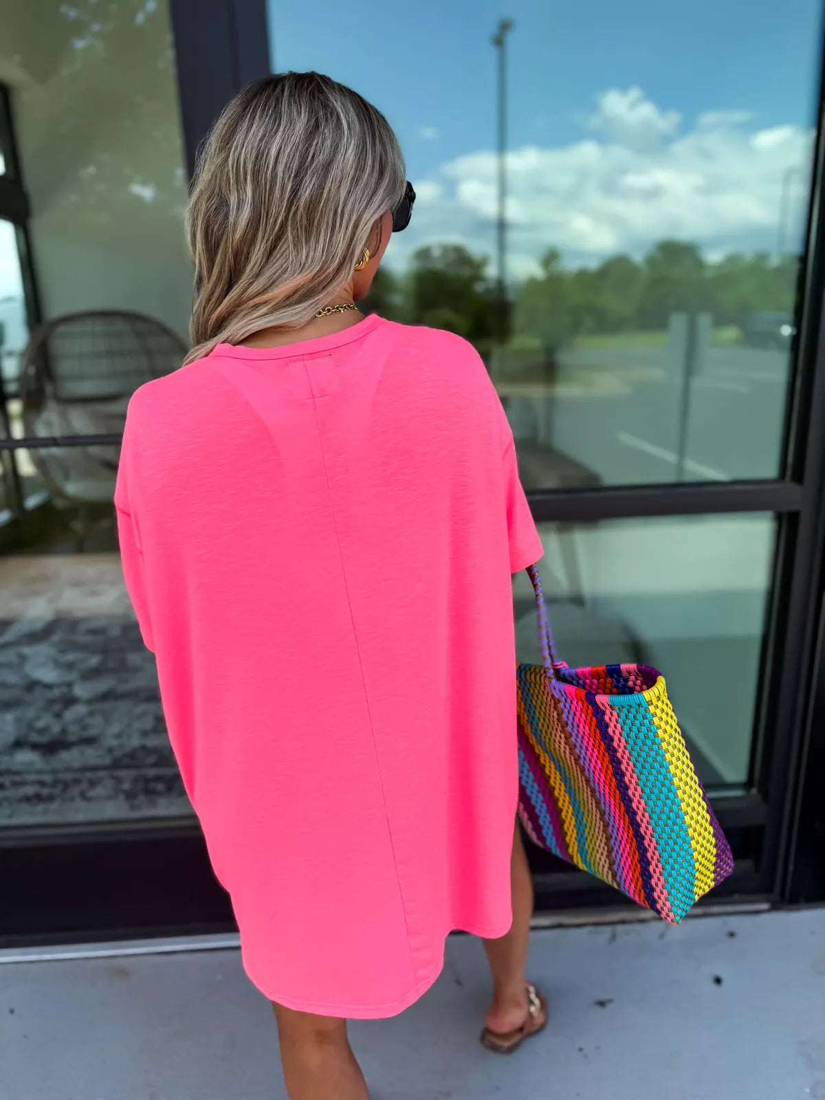 Hot Pink Relaxed Lightweight Lounge Dress