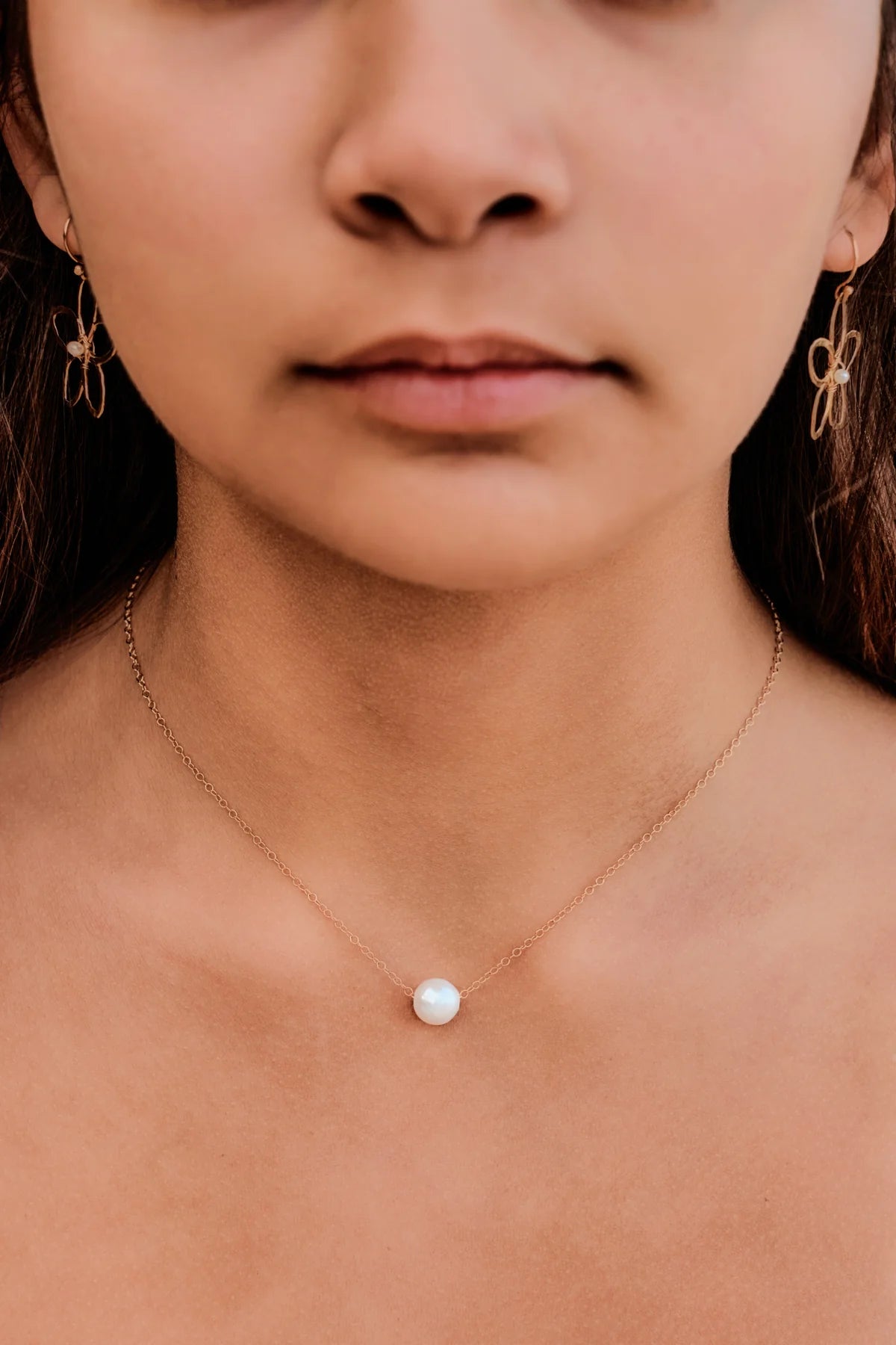 Freshwater Pearl Floating Necklace