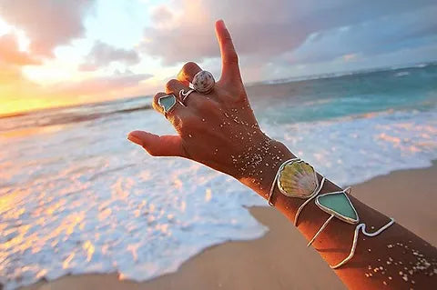 Chunky Seaglass Bangle