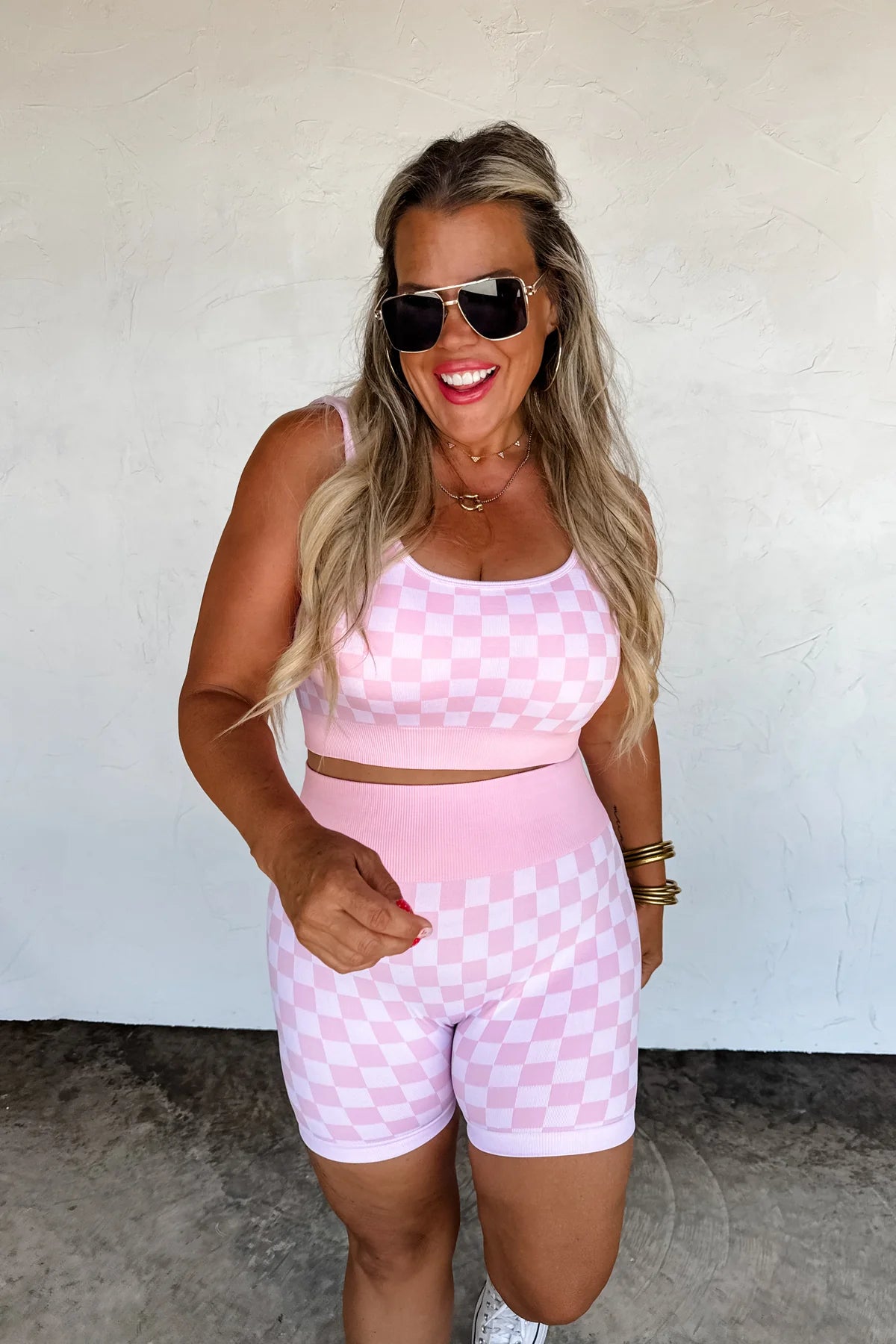 Preorder: Baby Pink Checkered Sets
