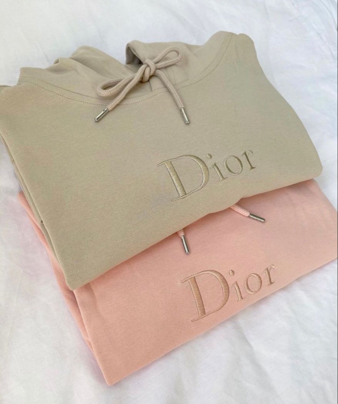 Neutral Dior Embroidered Crews/Hoodies