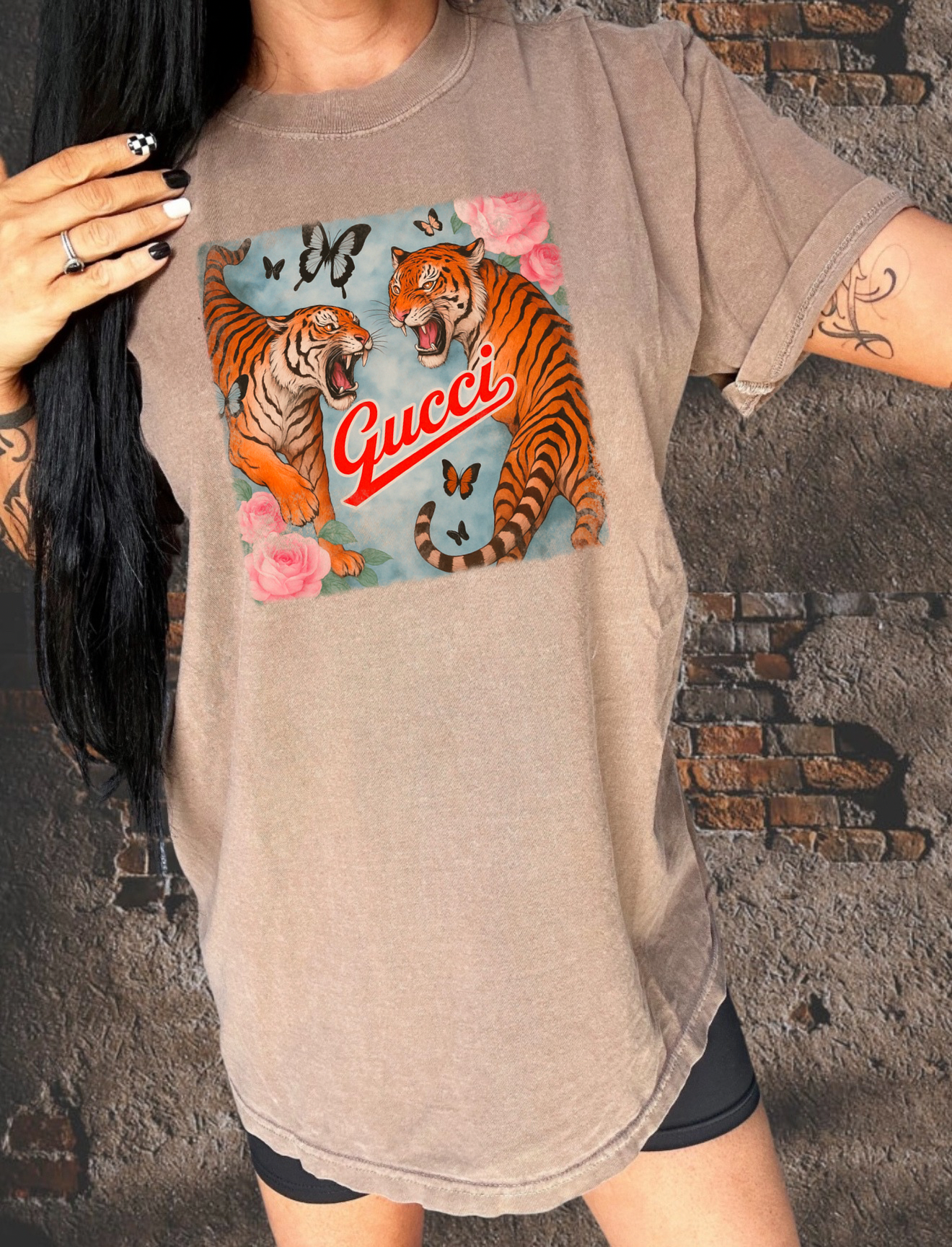 Vintage Tigers & Butterflies Tee