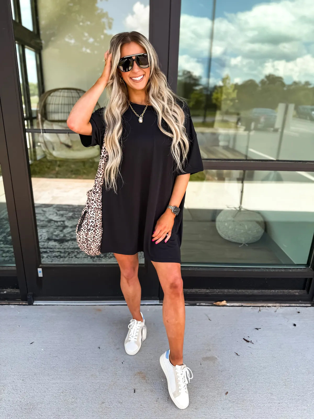 Black Relaxed Lightweight Lounge Dress
