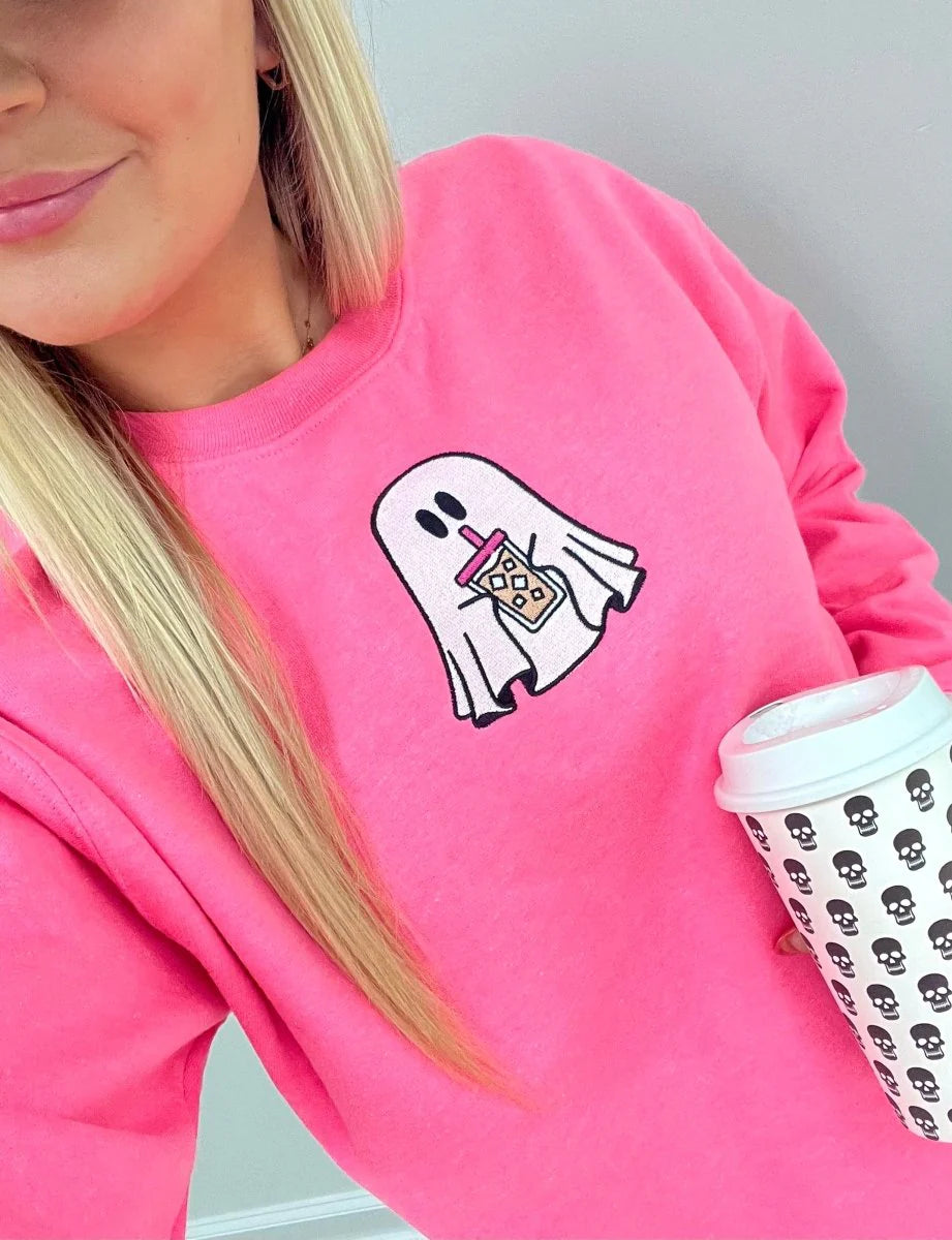 Ghostie Drinks Embroidered Sweatshirts