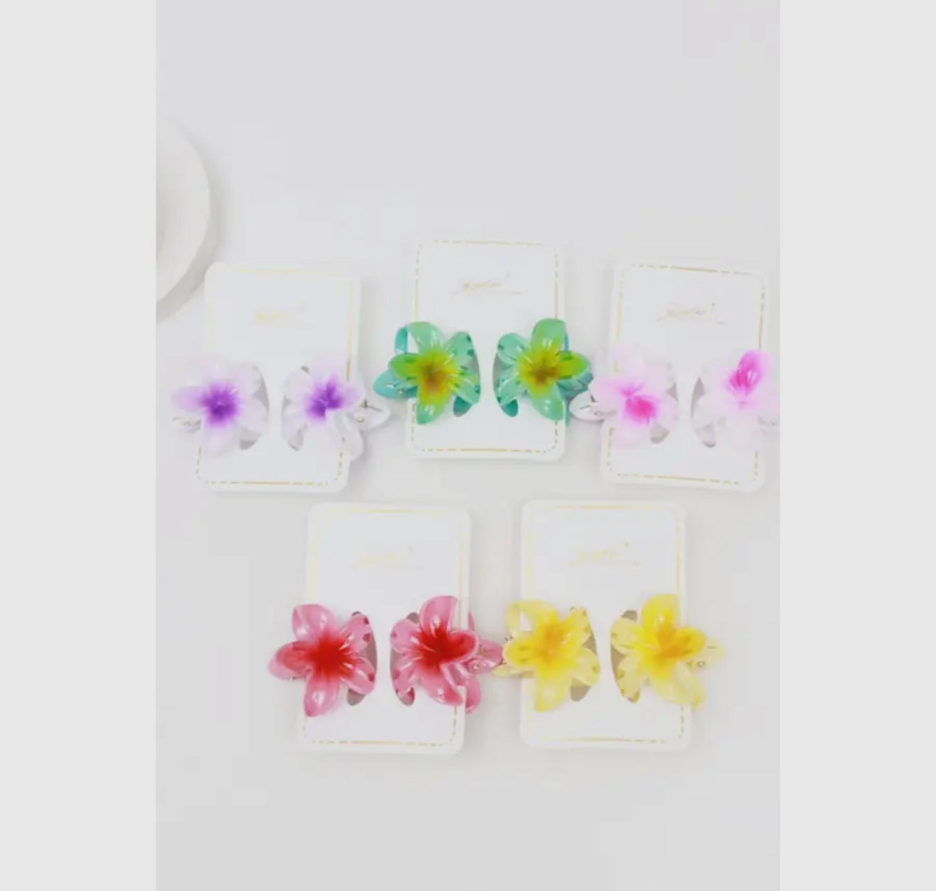 Ombré Hawaiian Plumeria Hair Clips