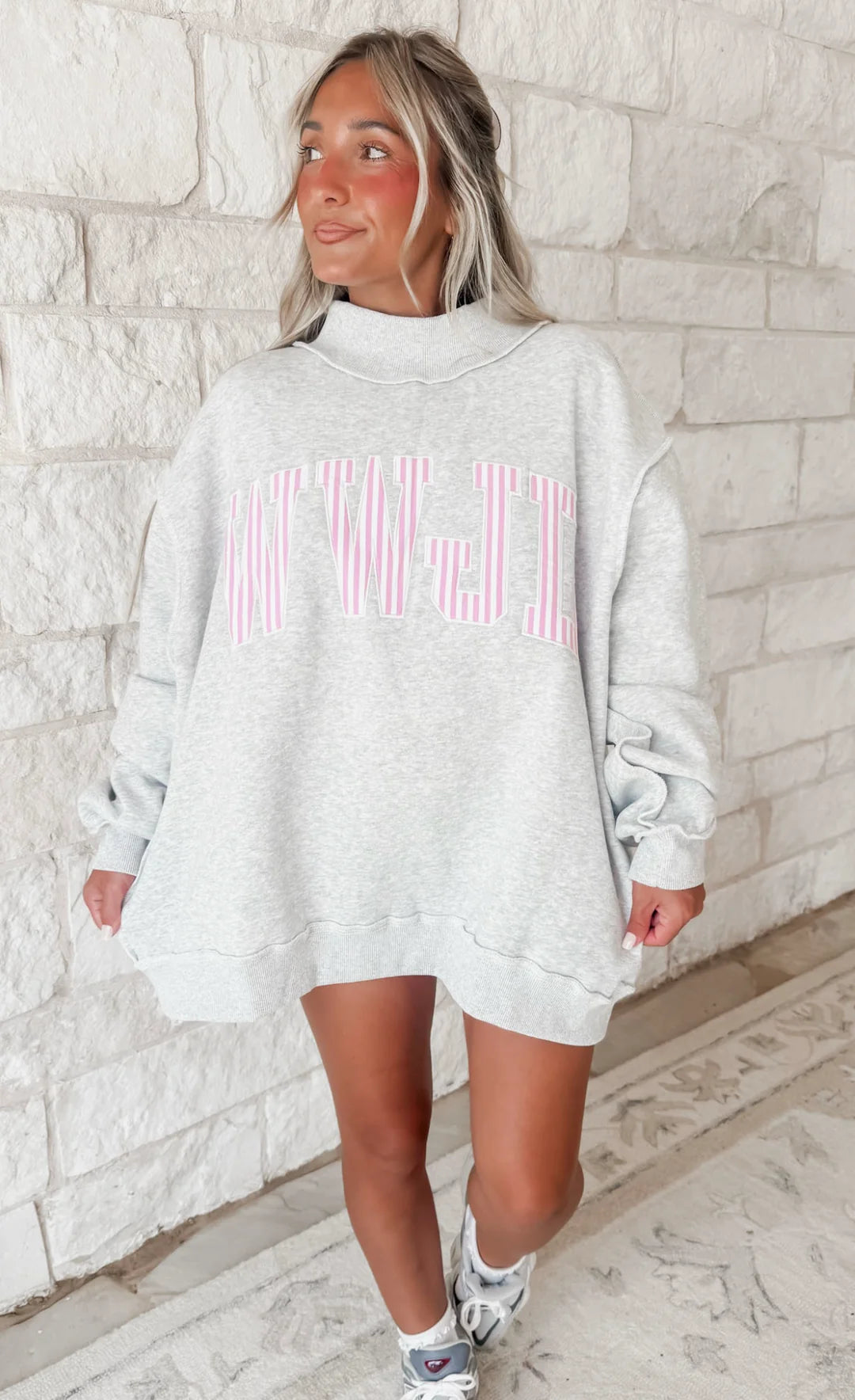 Coastal Stripes WWJD Mockneck Sweatshirt