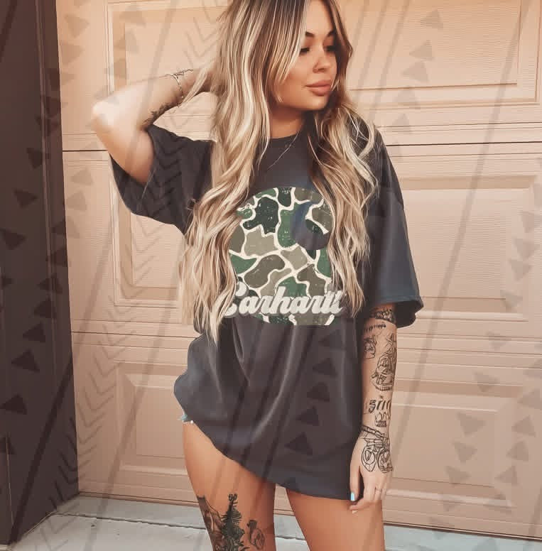 Dark Green Duck Camo Carharttt Tee