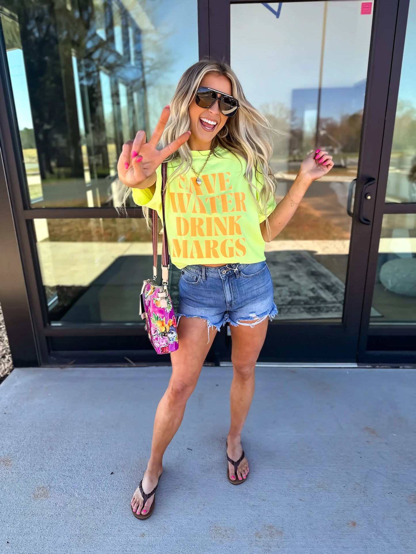 Save Water Drink Margs Neon Lemon Tee