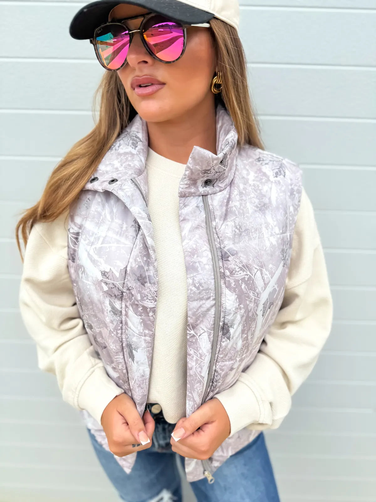 Light Gray Camo Puffer Vest