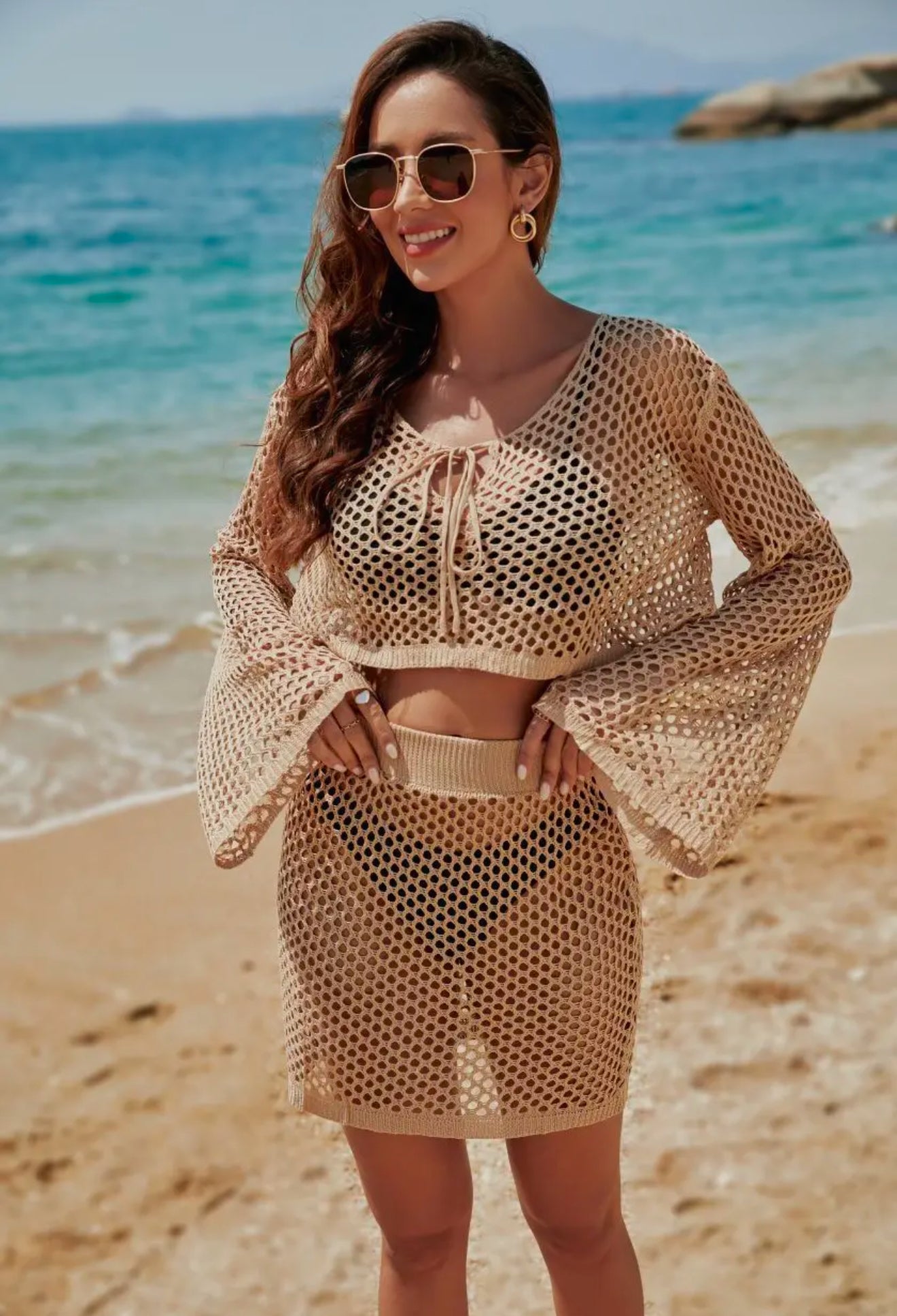 Knitted Beach Two Piece Cover Up