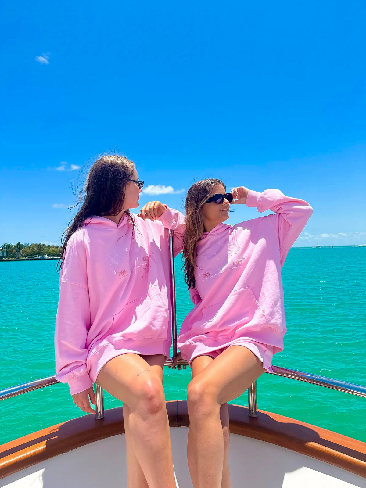 PREORDER Sunset Pink Bikini Beaded Ocean Hoodie