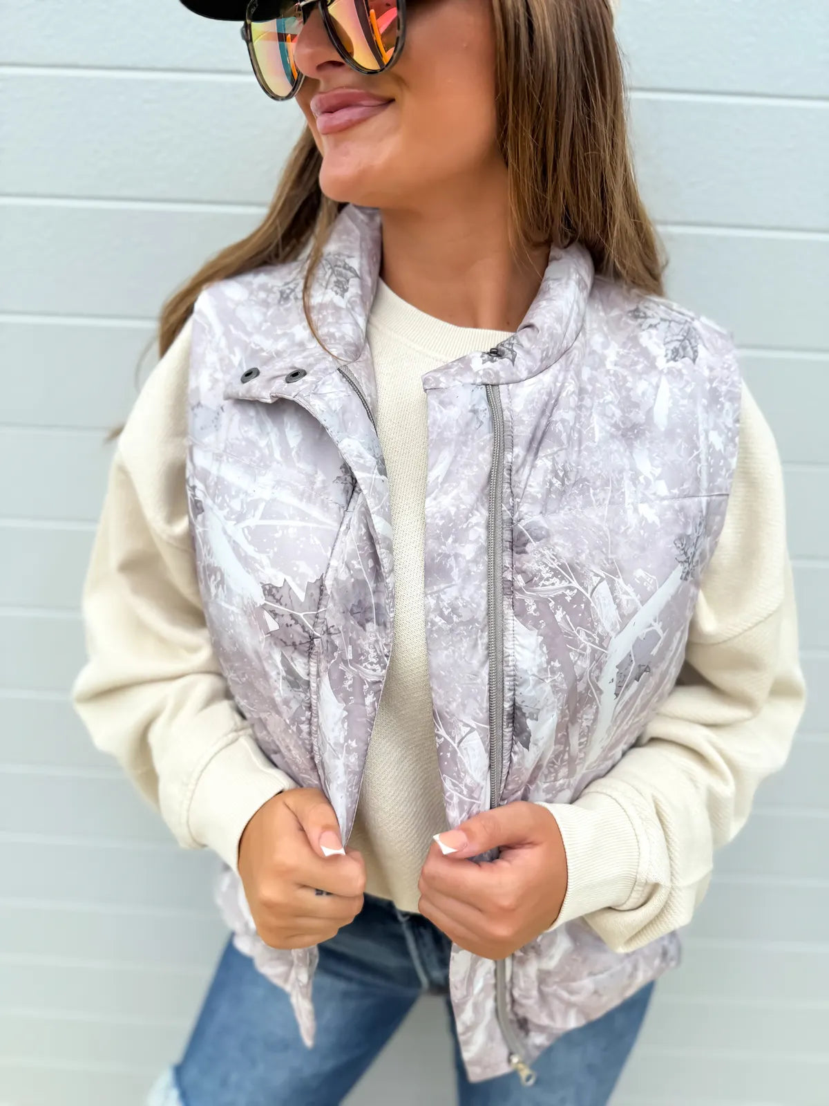 Light Gray Camo Puffer Vest