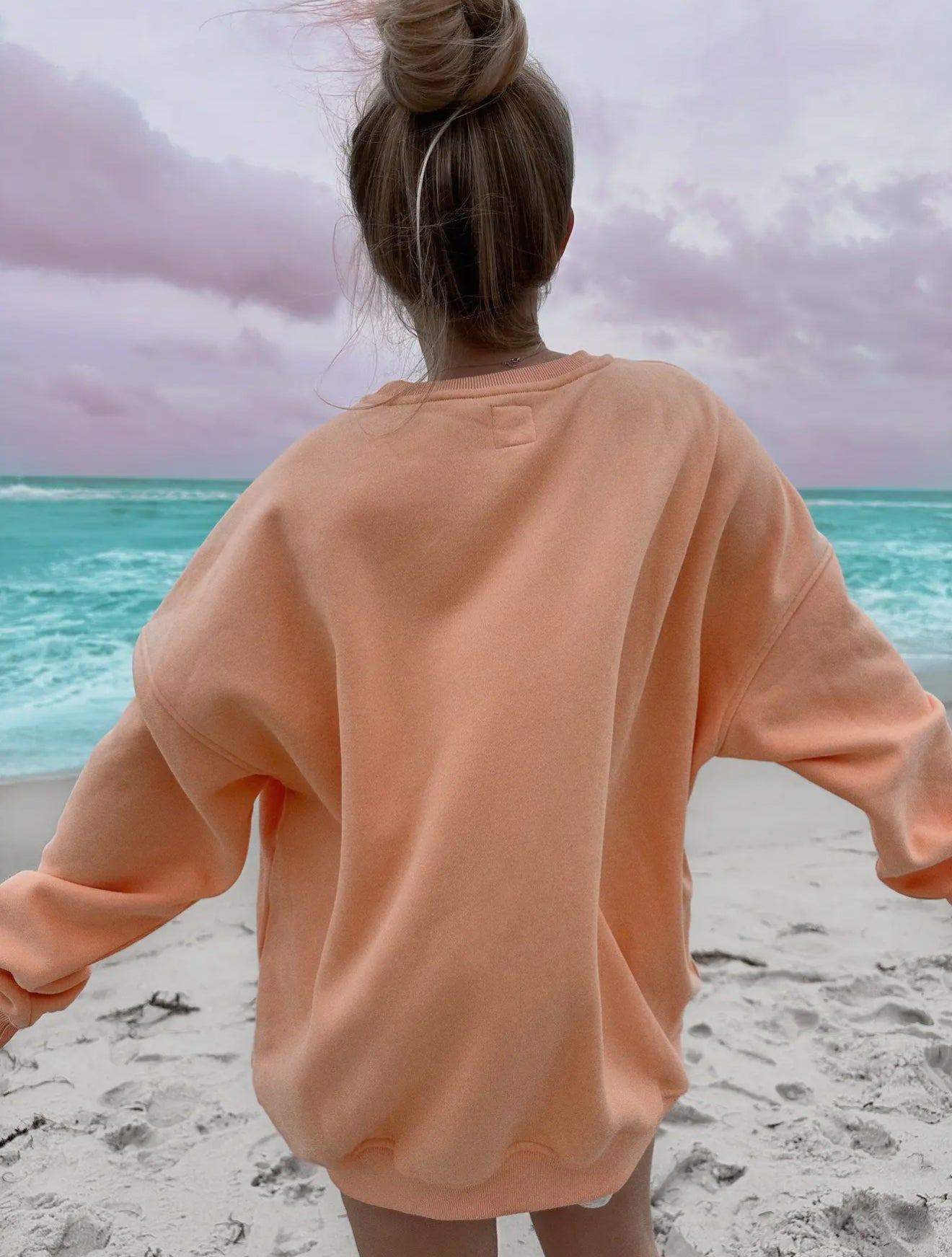 Sherbet Sunkissed Coconut Embroidered Sweatshirt