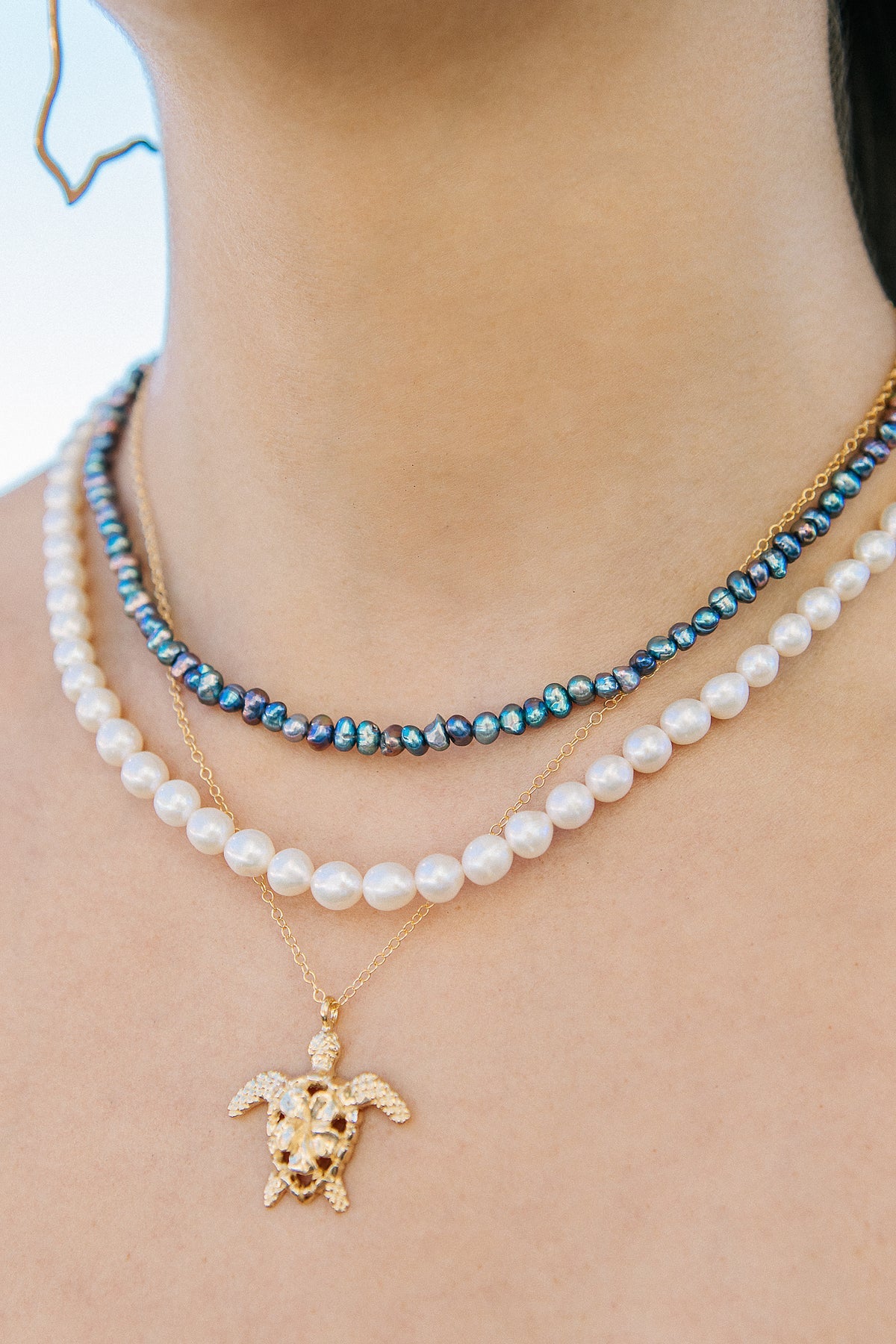 Sea Turtle Honu + Plumeria Pendant Necklace