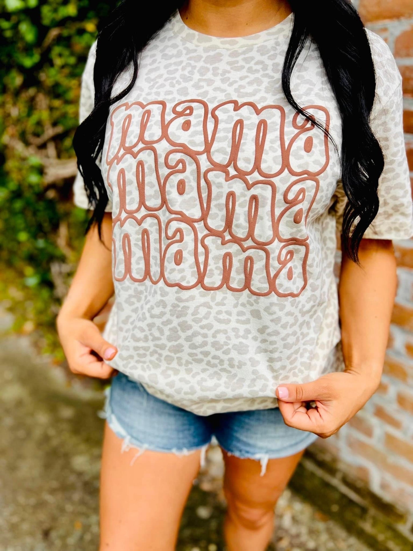 Mama Retro Stack Puff Tee