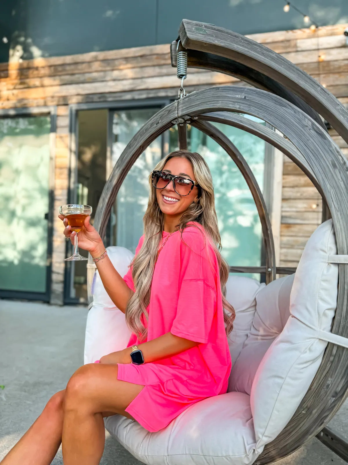 Hot Pink Relaxed Lightweight Lounge Dress