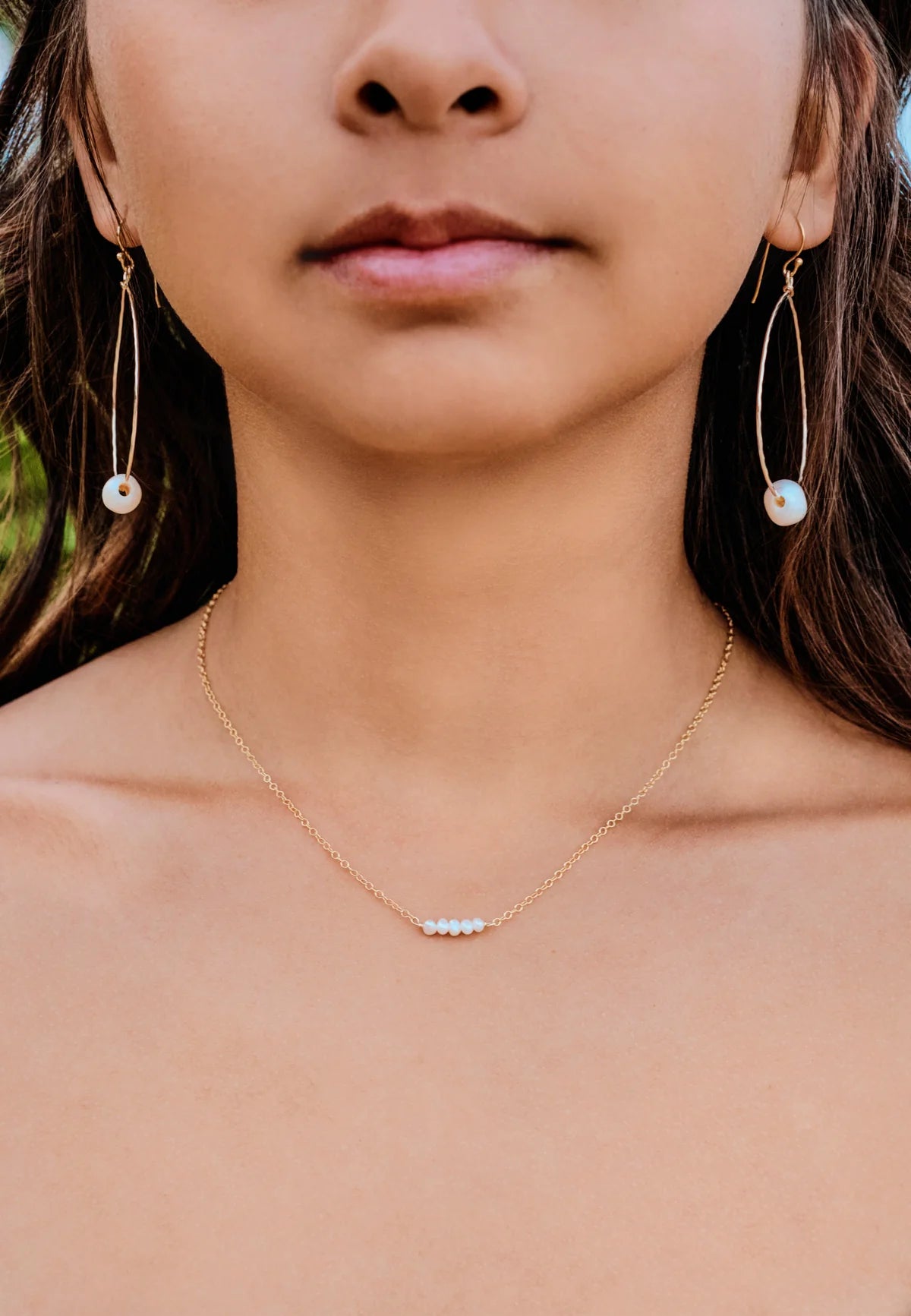 Petite Pearl Bar Necklace